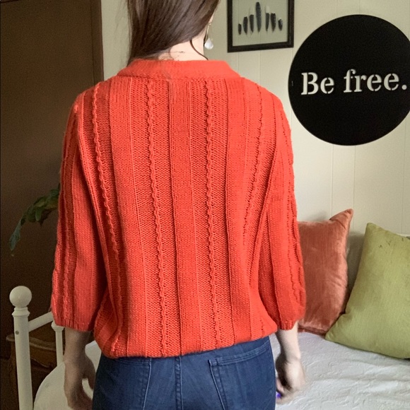 💛 CATO burnt orange knit 3 button cardigan - Picture 7 of 13